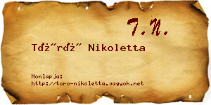 Törő Nikoletta névjegykártya